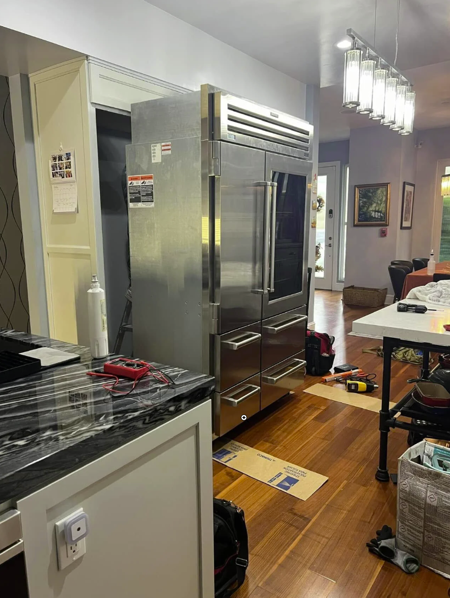 Sub-Zero built-in refrigerator in kitchen