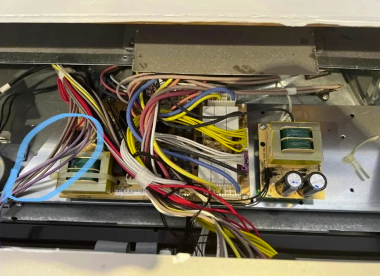 Appliance control board with wiring